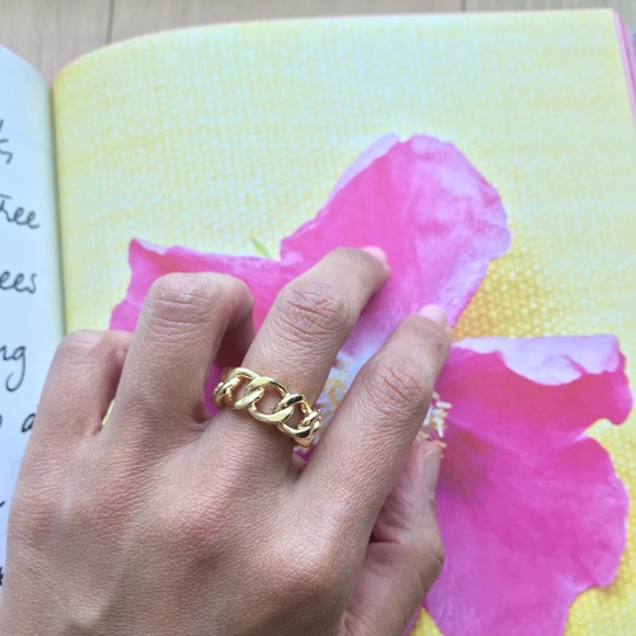 Gold-Plated Resizable High Shine Chain Ring - Picture 10 of 11